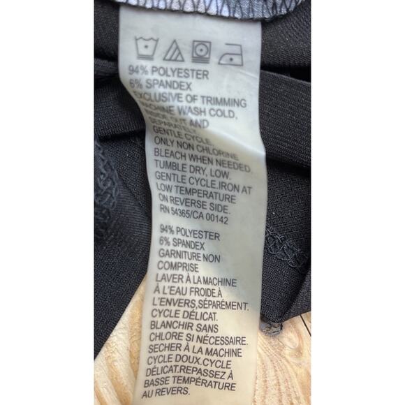 ALLISON DALEY Womens Size Petite Small Black Gold Script Shiny Dressy Top - Picture 8 of 8